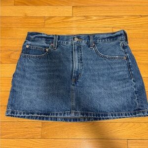 Aritzia Classic Blue Denim Mini Skirt